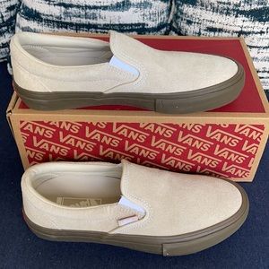 Suede Vans Slip-On Pro Oatmeal/Gum WMNS
